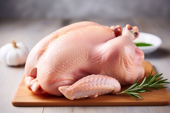 Fresh chicken on cutting board